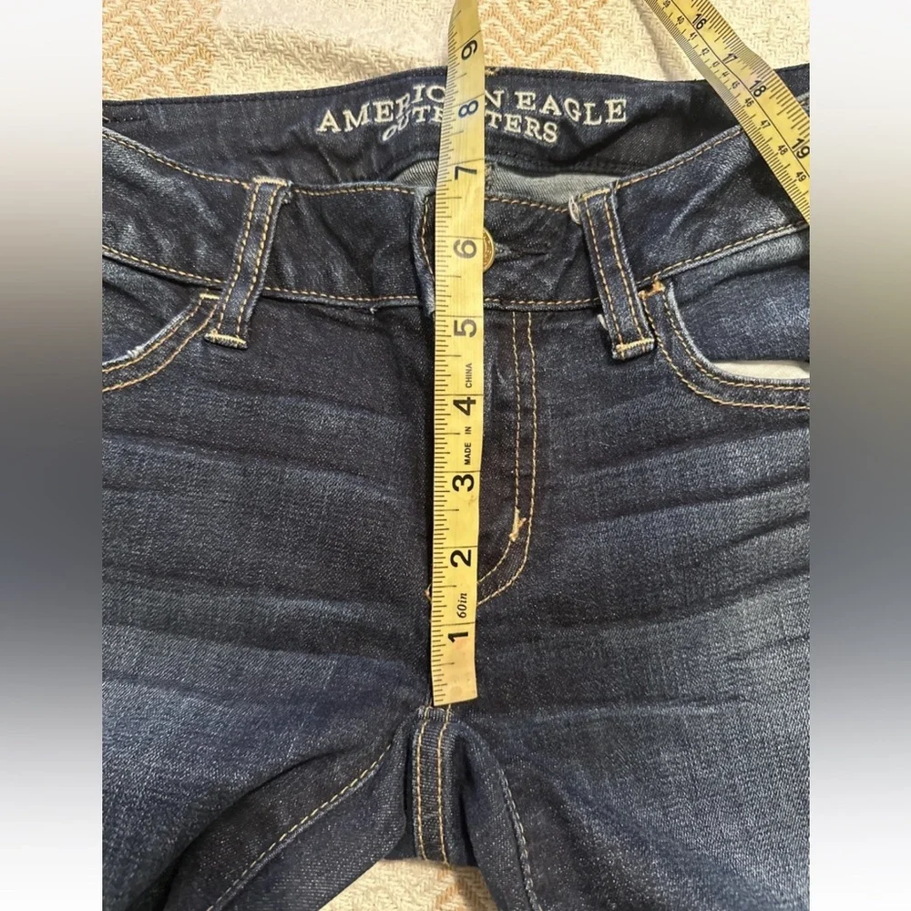 American Eagle Jeggings Womens Stretch Denim Skinny Blue Jeans Size 2 - Picture 9 of 10